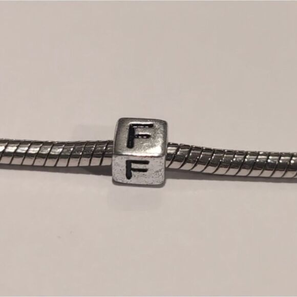 Silver F Spacer Charm for‎ Pandora Style Bracelet - Picture 3 of 5